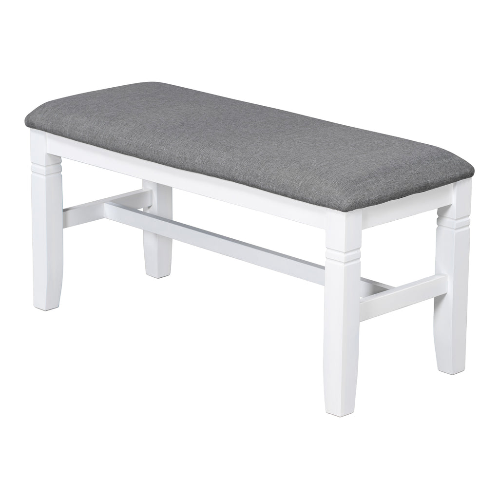6-Piece Farmhouse Dining Table Set – Gray & White