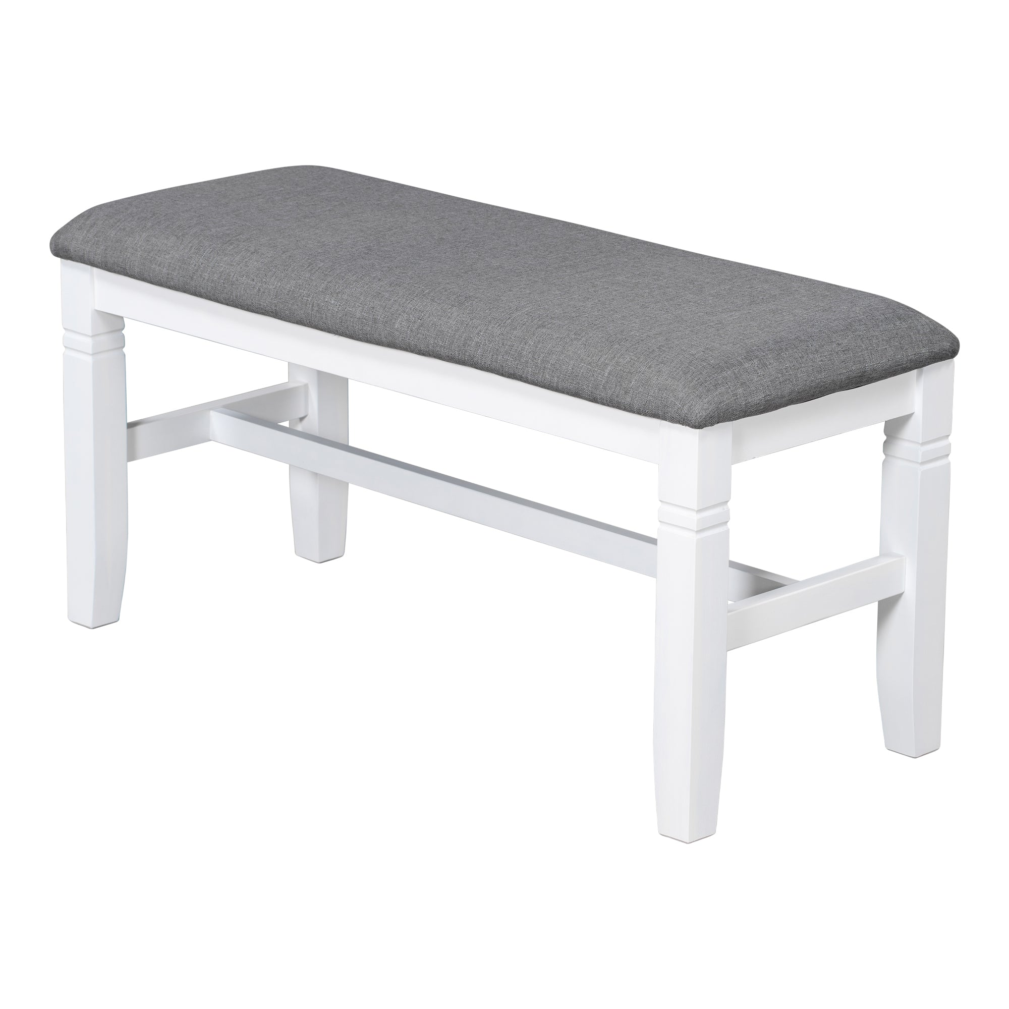 6-Piece Farmhouse Dining Table Set – Gray & White