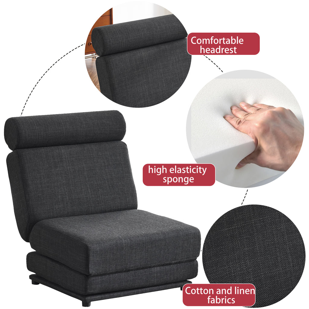 Foldable Sofa Bed Chair – Dark Grey