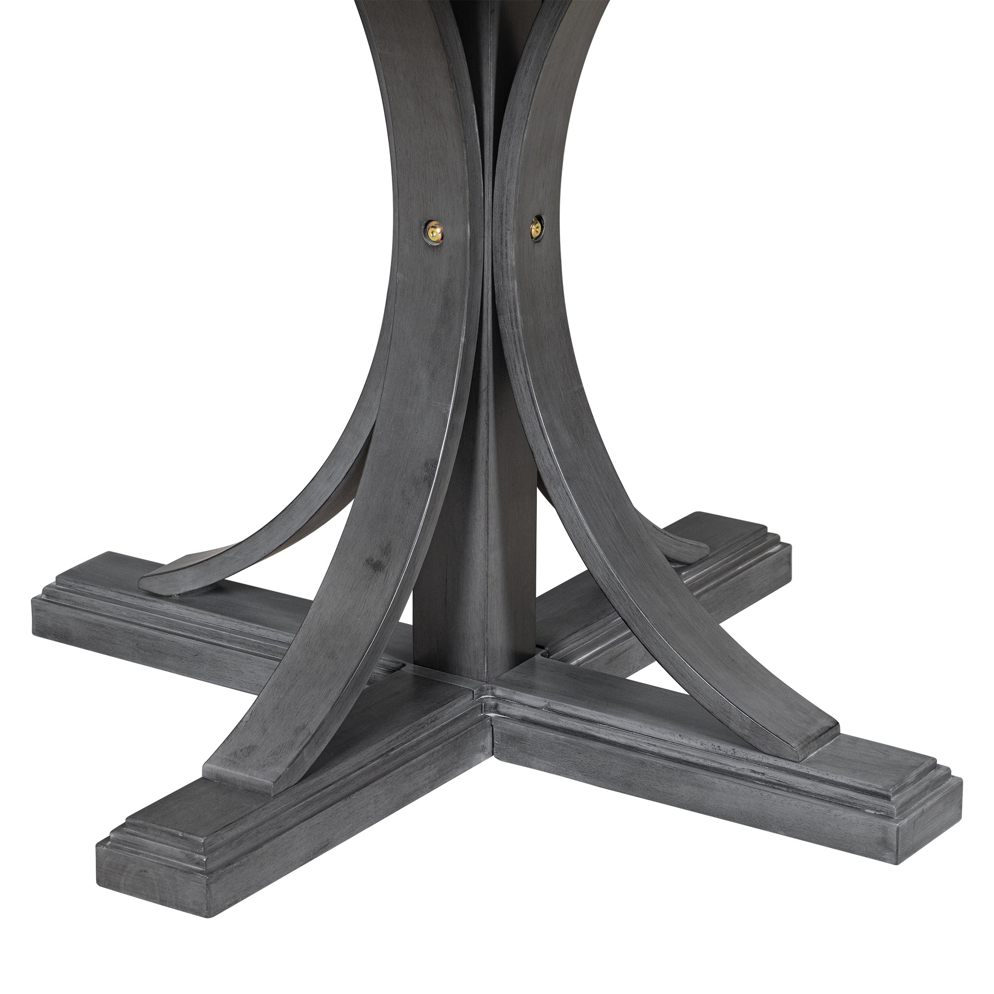 5-Piece Retro Round Dining Table Set – Dark Gray