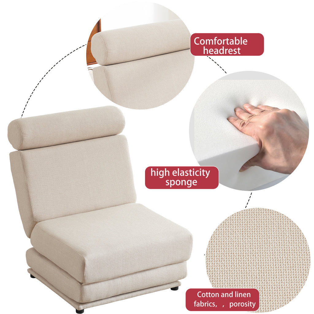 Foldable Sofa Bed Chair – Cream White