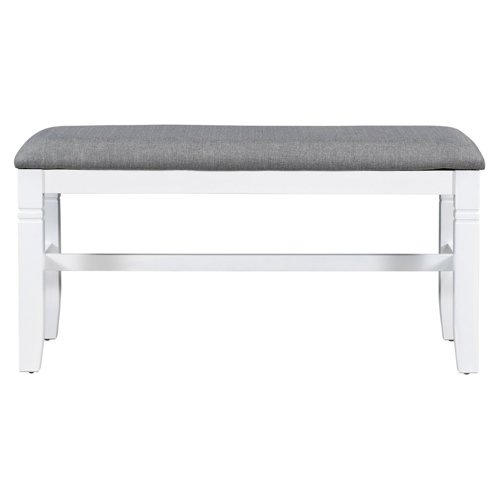 6-Piece Farmhouse Dining Table Set – Gray & White