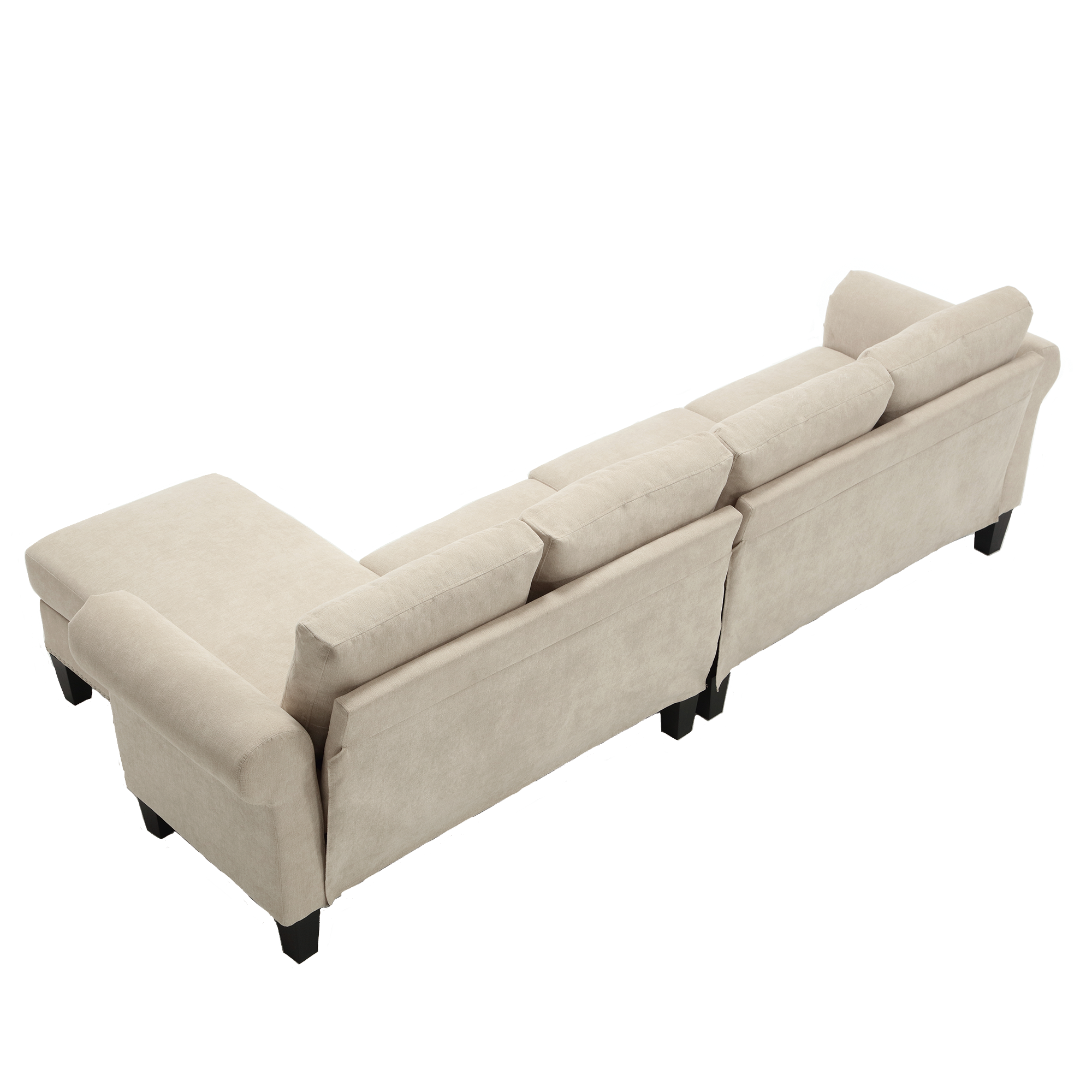 4-Seater L-Shaped Sectional Sofa with Storage – Beige
