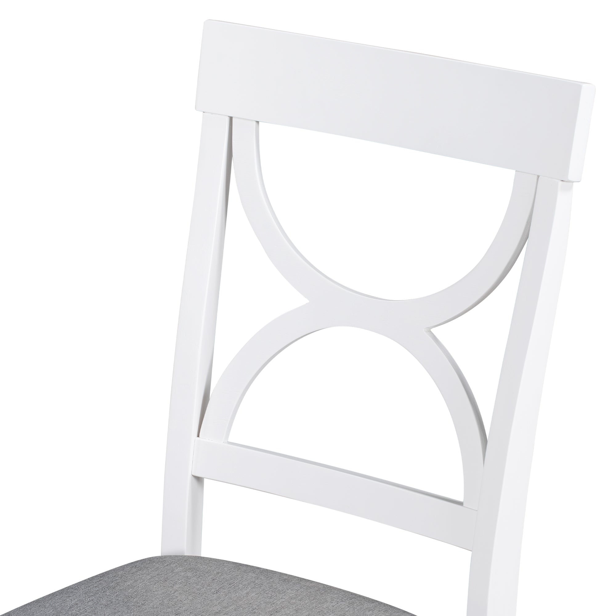 6-Piece Farmhouse Dining Table Set – Gray & White