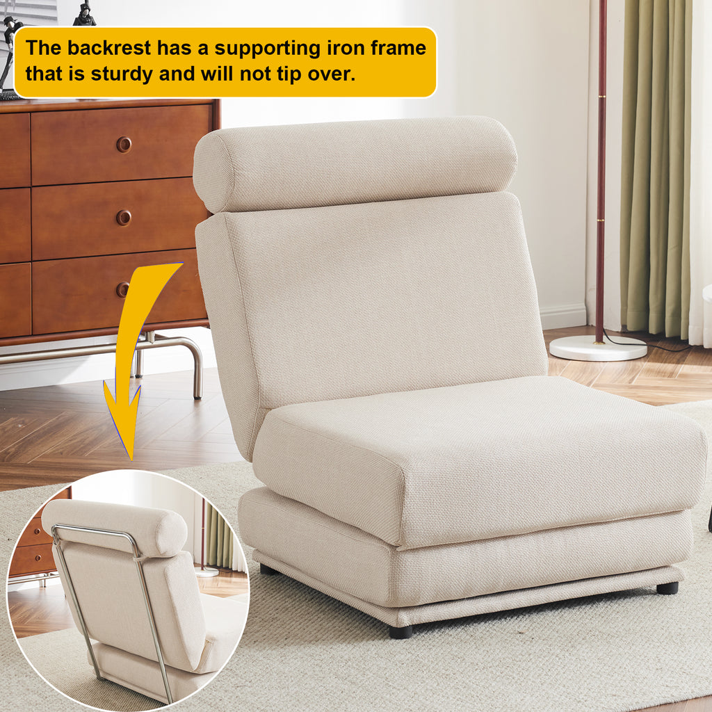 Foldable Sofa Bed Chair – Cream White