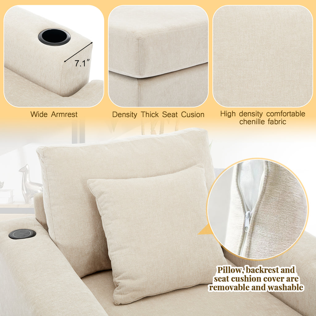 Oversized Chaise Lounger – Cream