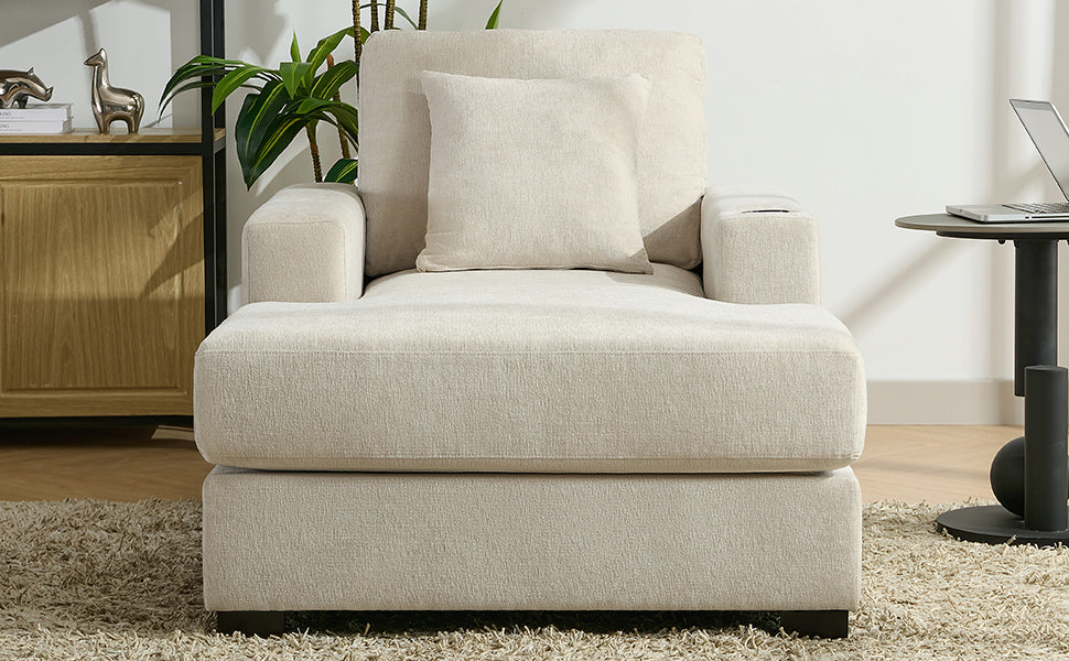 Oversized Chaise Lounger – Cream