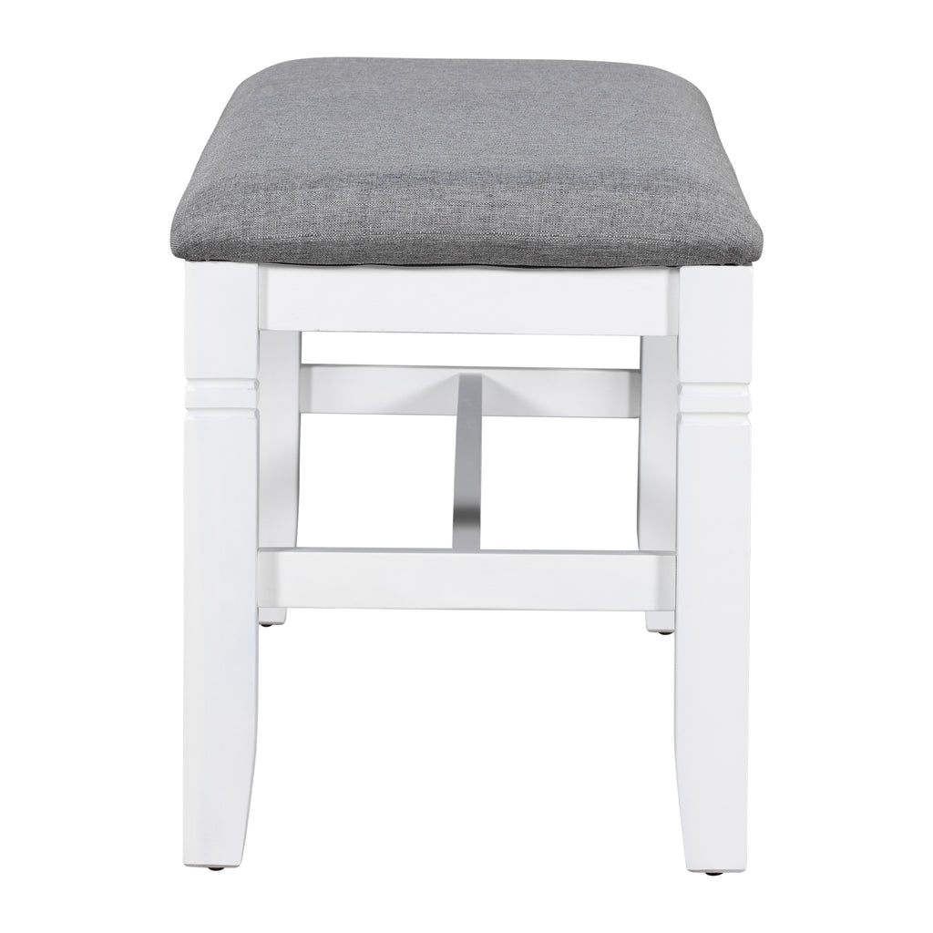 6-Piece Farmhouse Dining Table Set – Gray & White