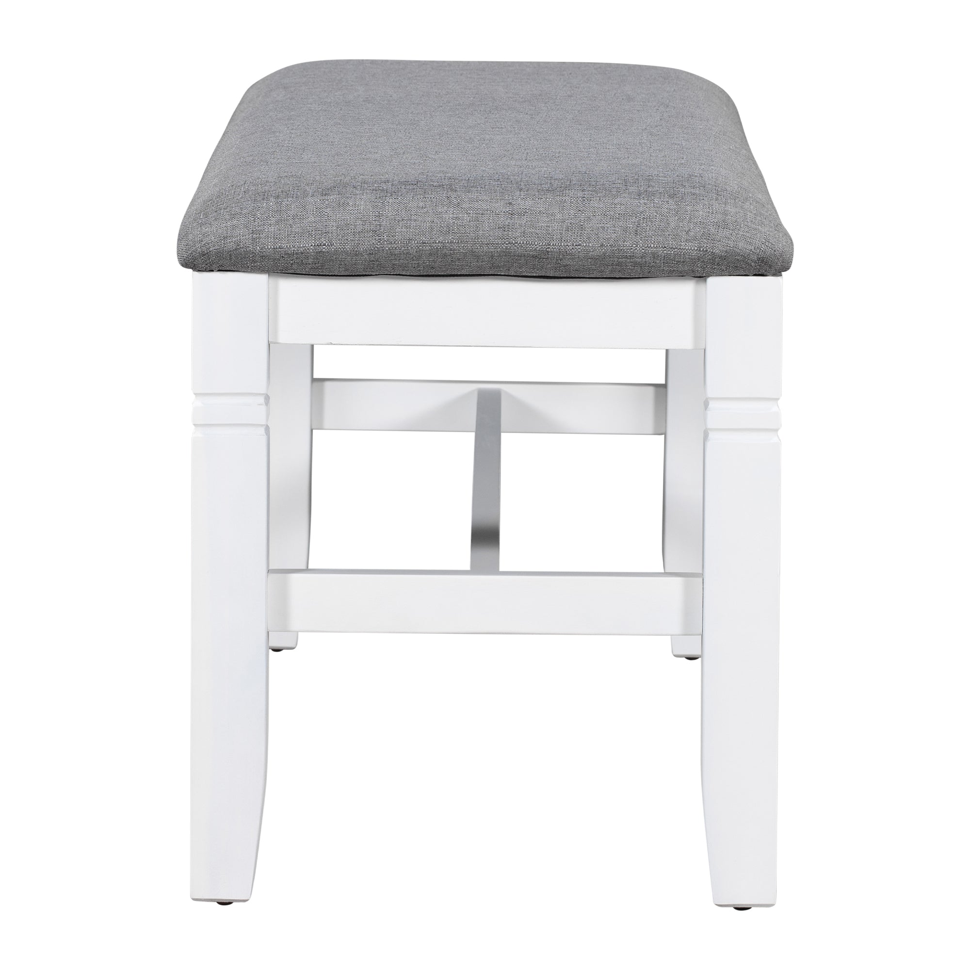 6-Piece Farmhouse Dining Table Set – Gray & White