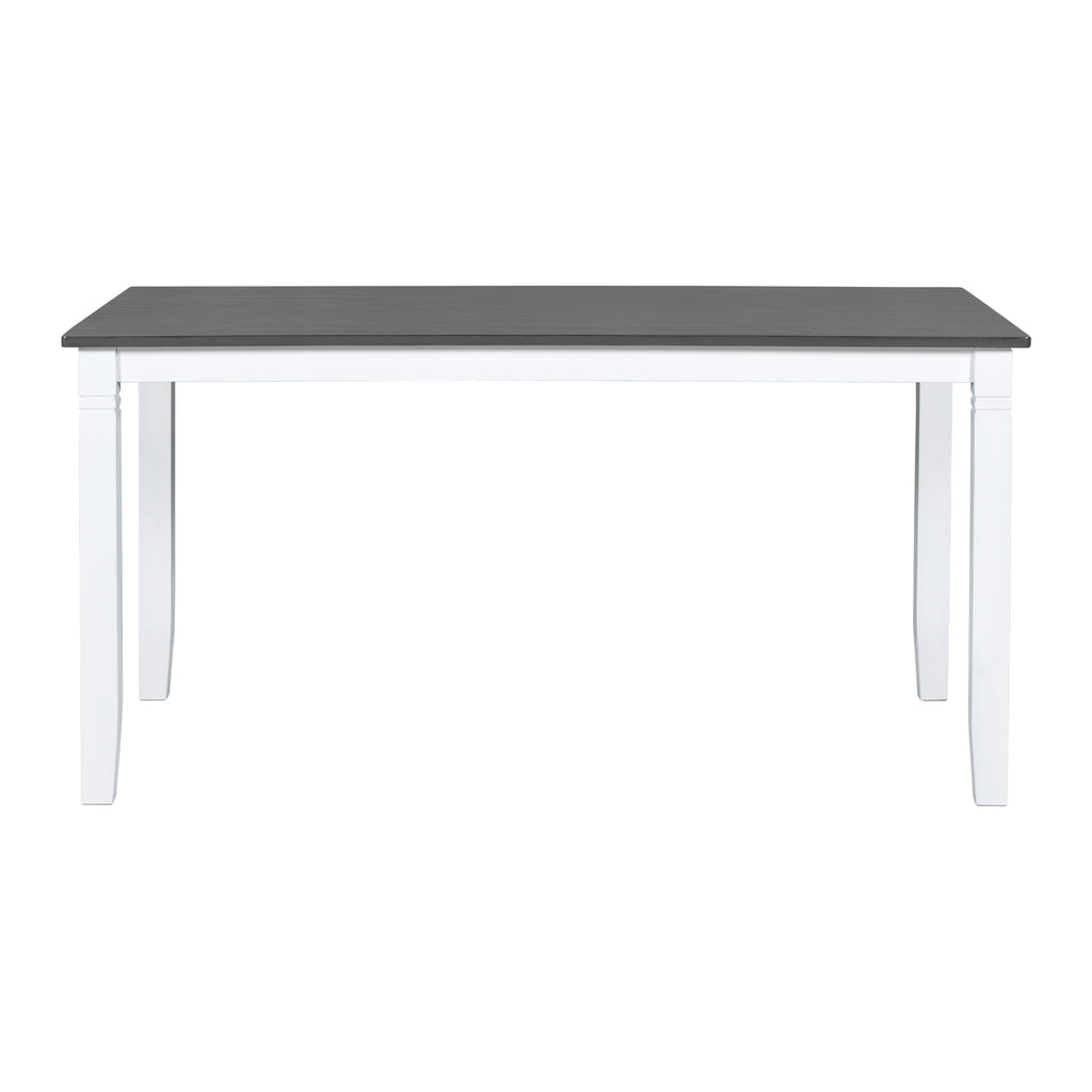 6-Piece Farmhouse Dining Table Set – Gray & White