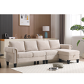 4-Seater L-Shaped Sectional Sofa with Storage – Beige