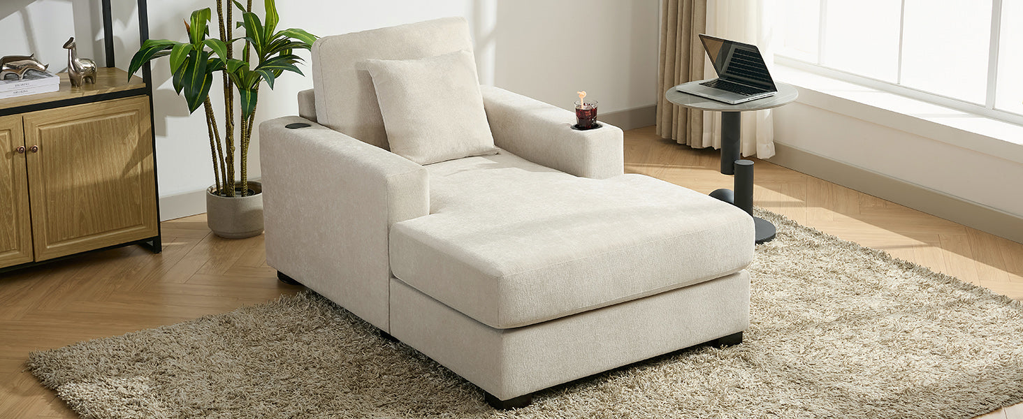 Oversized Chaise Lounger – Cream