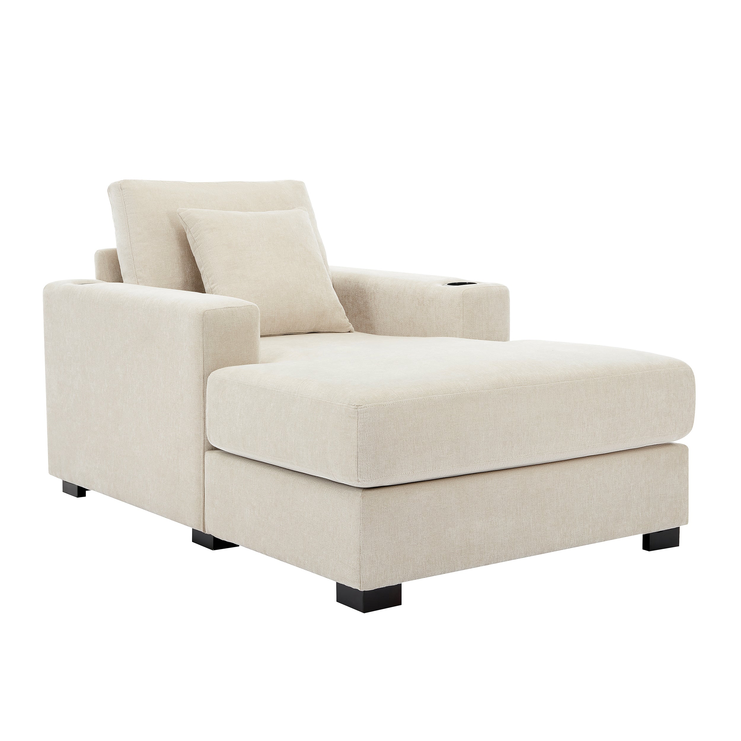 Oversized Chaise Lounger – Cream