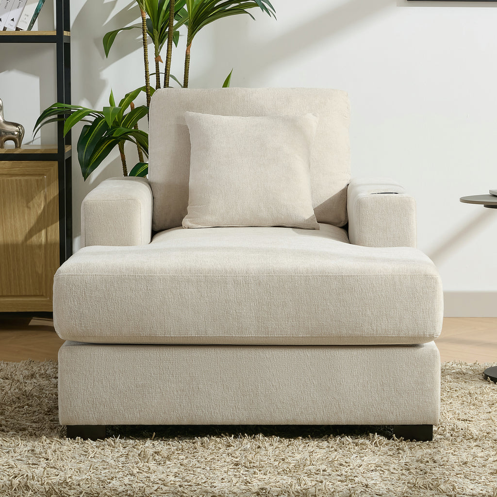 Oversized Chaise Lounger – Cream