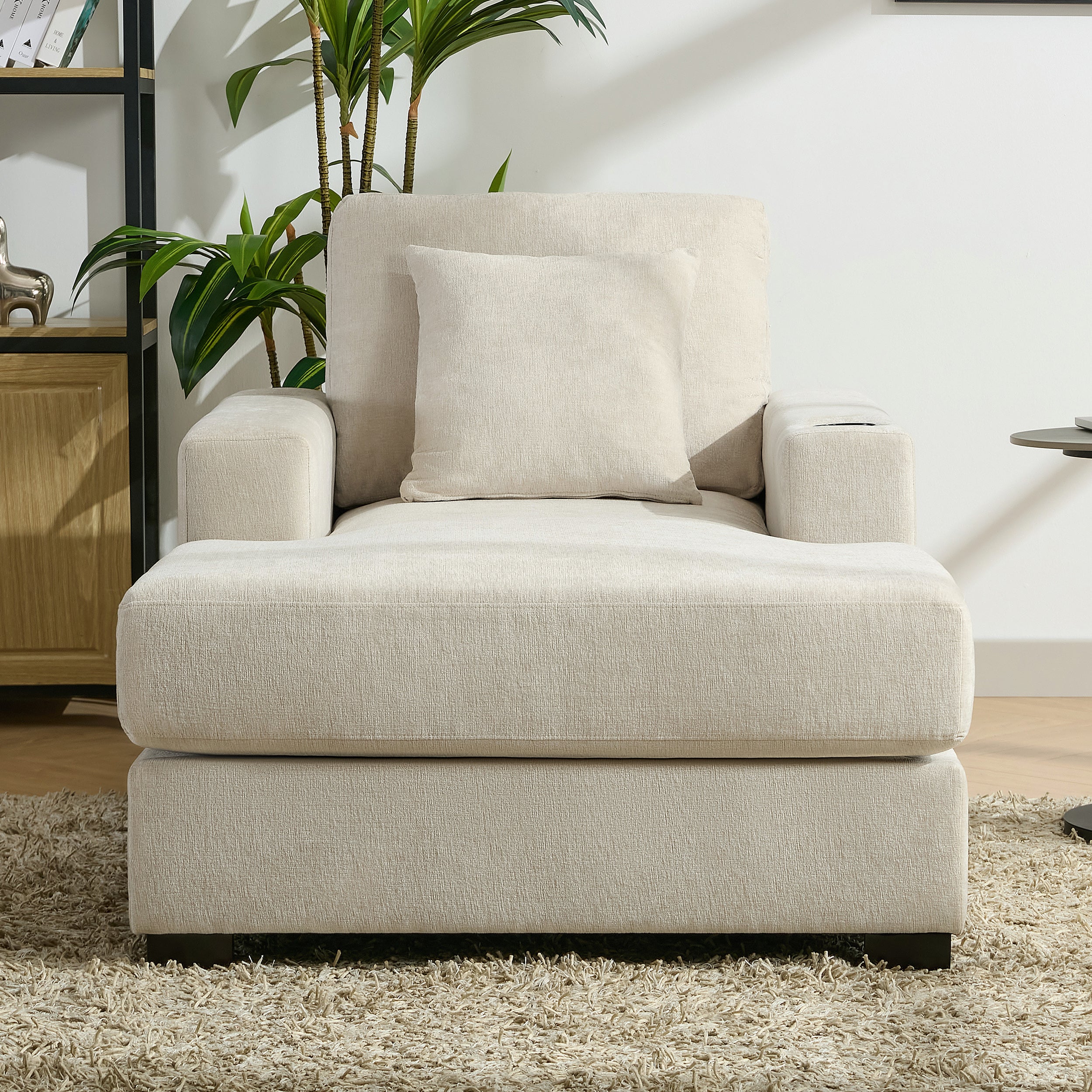 Oversized Chaise Lounger – Cream