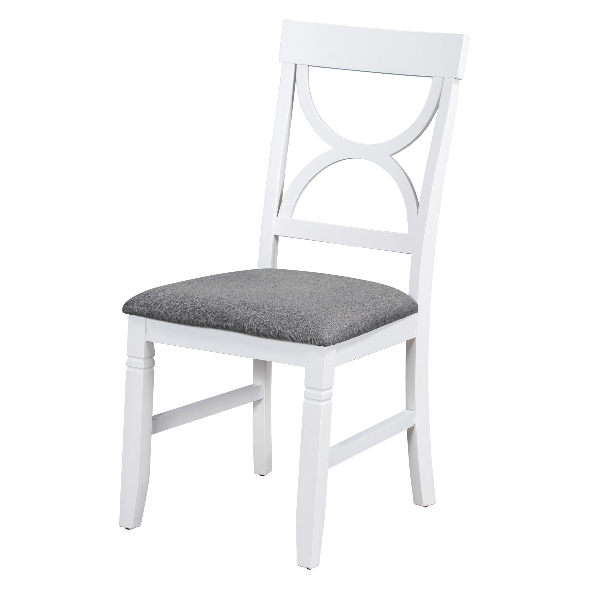 6-Piece Farmhouse Dining Table Set – Gray & White