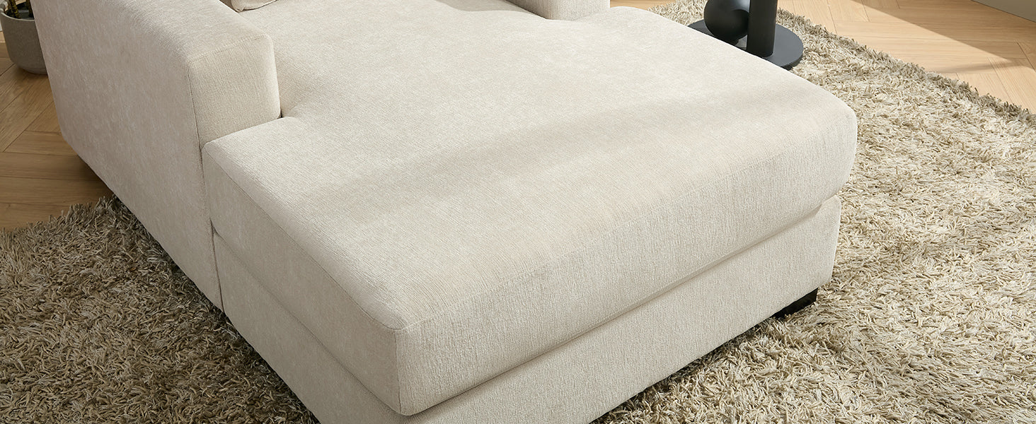 Oversized Chaise Lounger – Cream