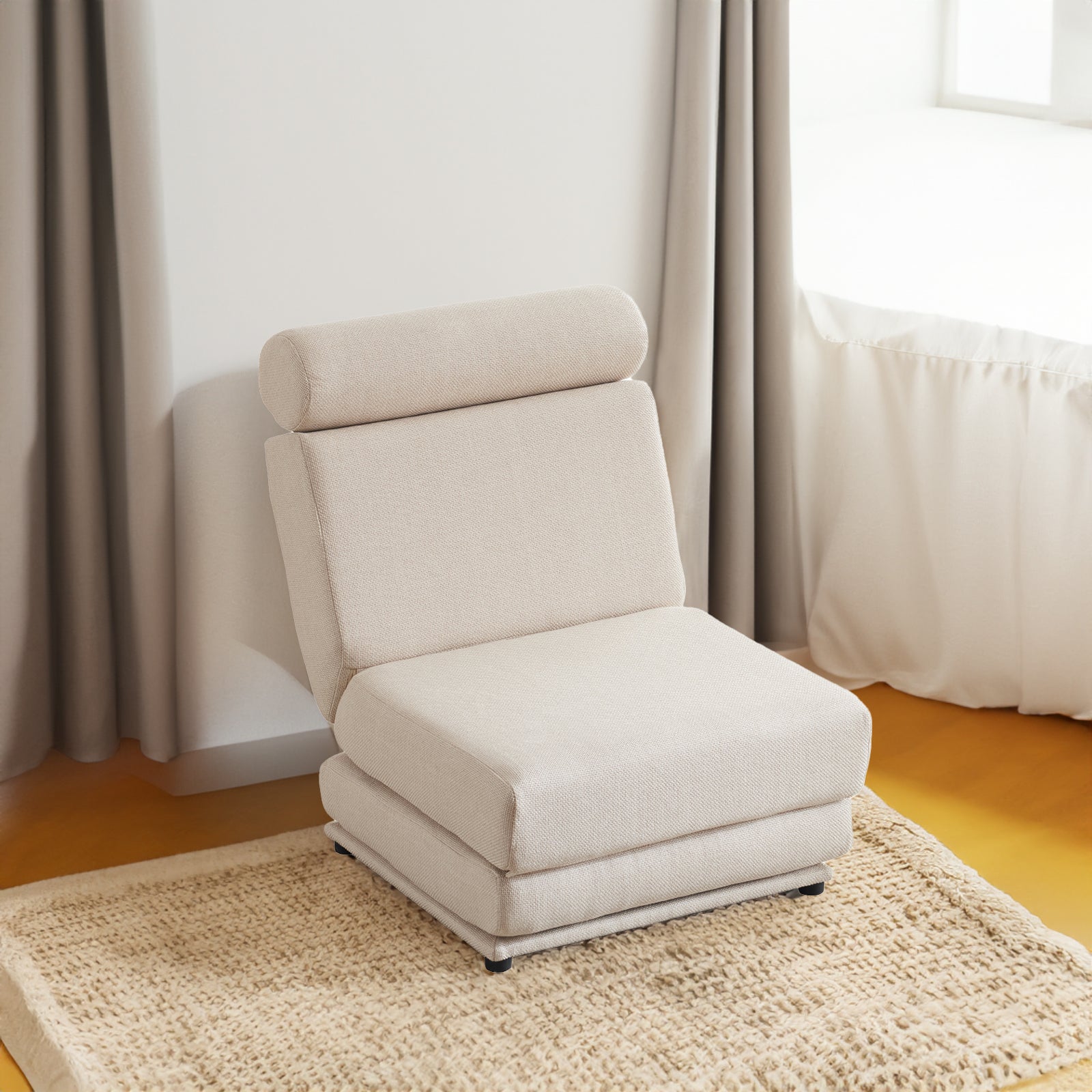 Foldable Sofa Bed Chair – Cream White