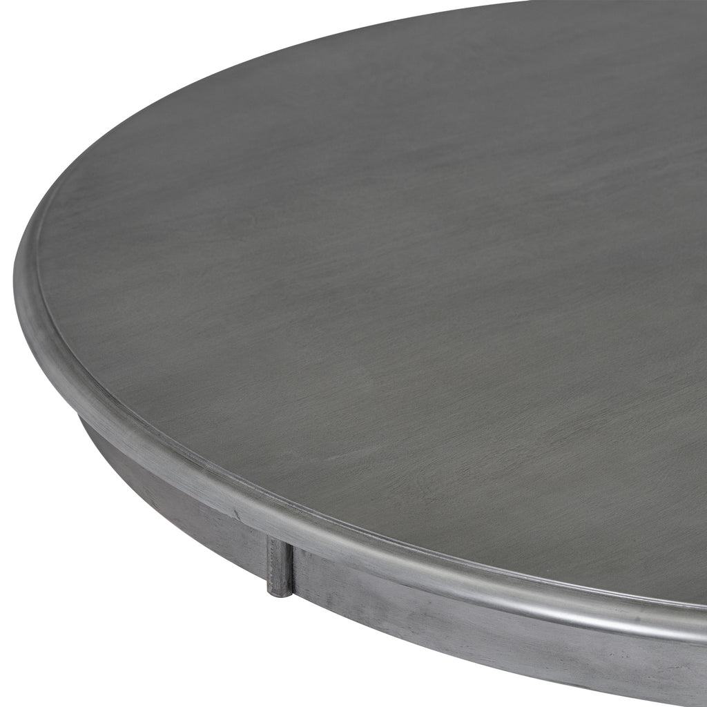 5-Piece Retro Round Dining Table Set – Dark Gray