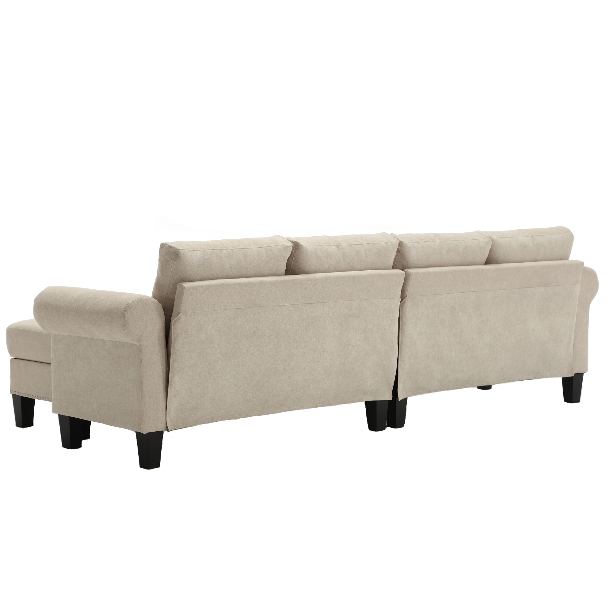 4-Seater L-Shaped Sectional Sofa with Storage – Beige