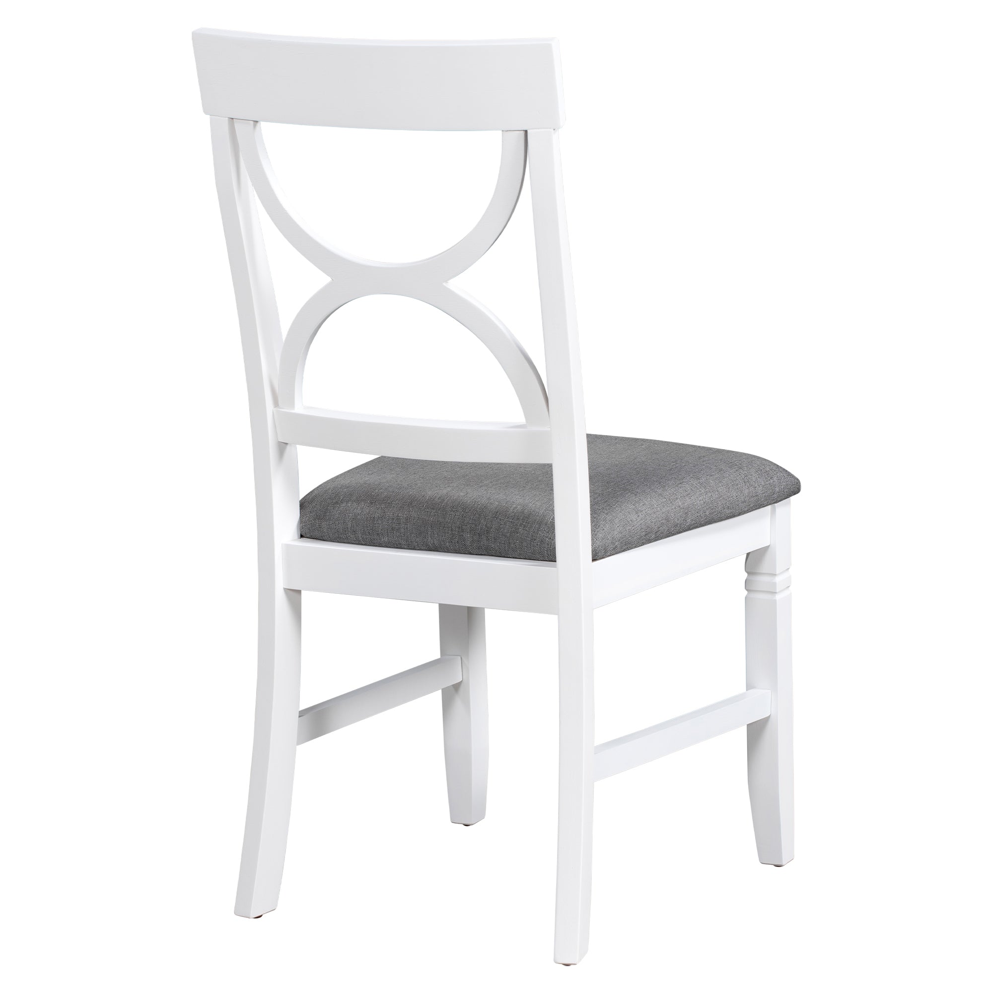 6-Piece Farmhouse Dining Table Set – Gray & White