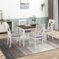 5-Piece Minimalist Dining Table Set – White