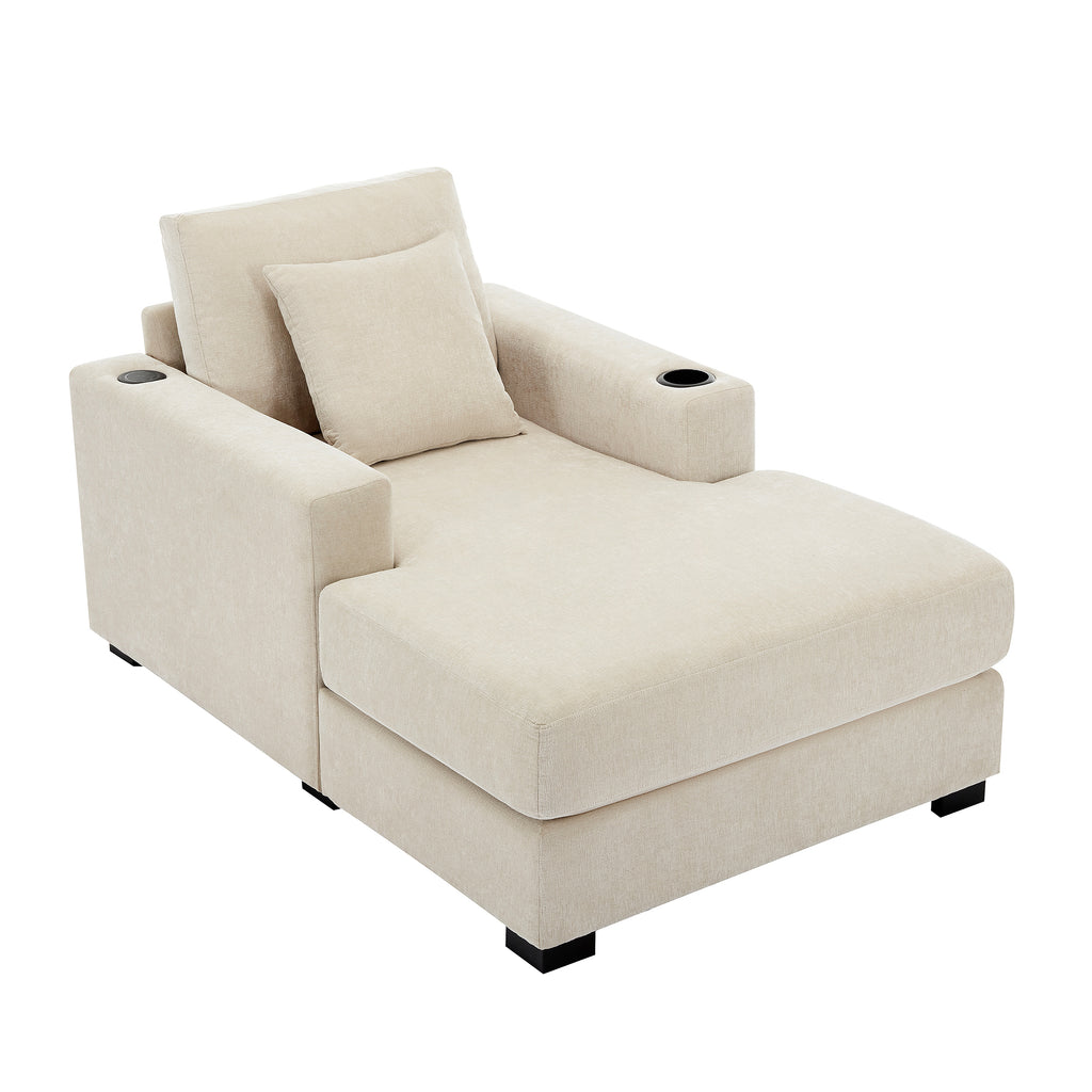 Oversized Chaise Lounger – Cream