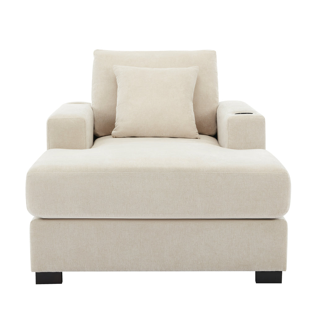 Oversized Chaise Lounger – Cream