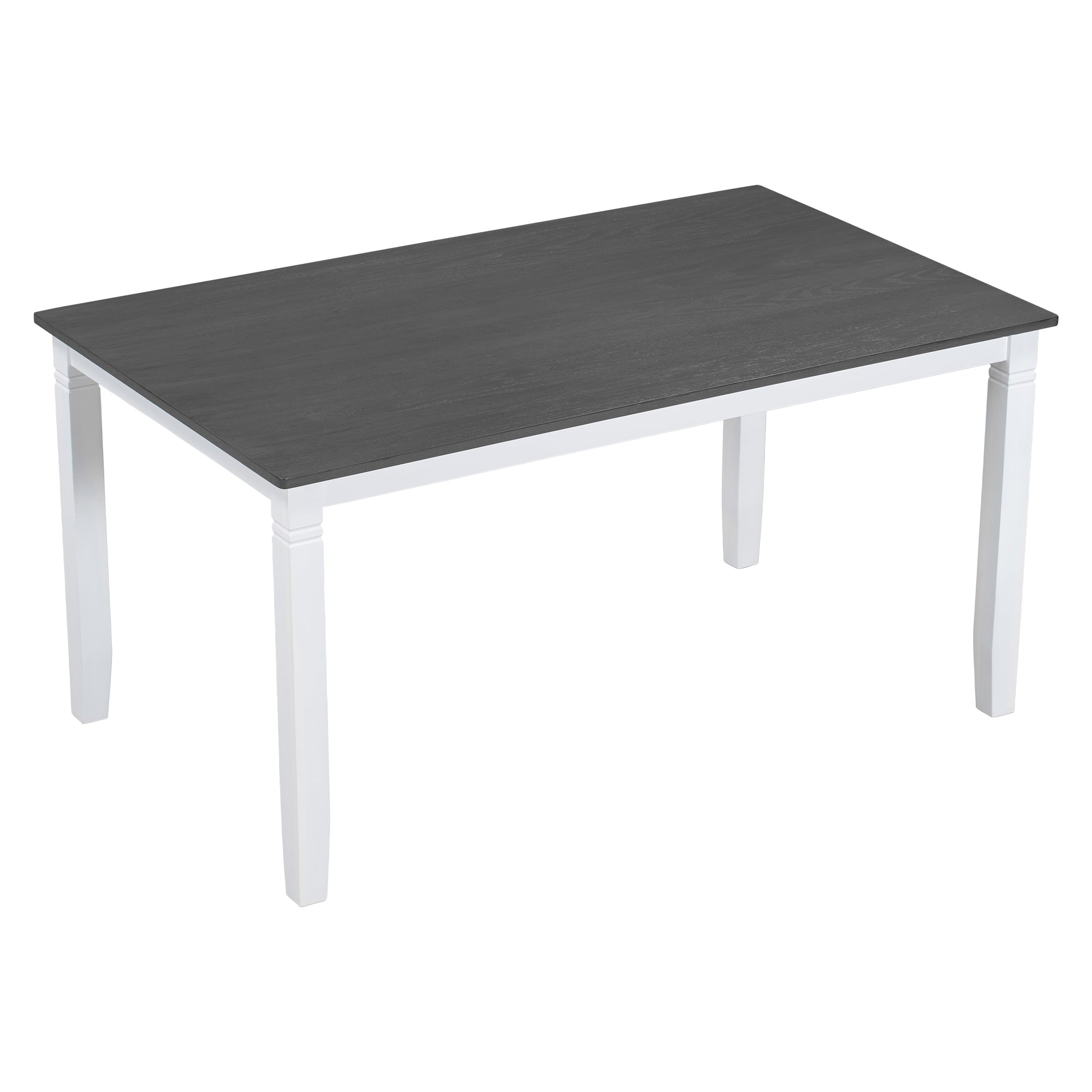 6-Piece Farmhouse Dining Table Set – Gray & White