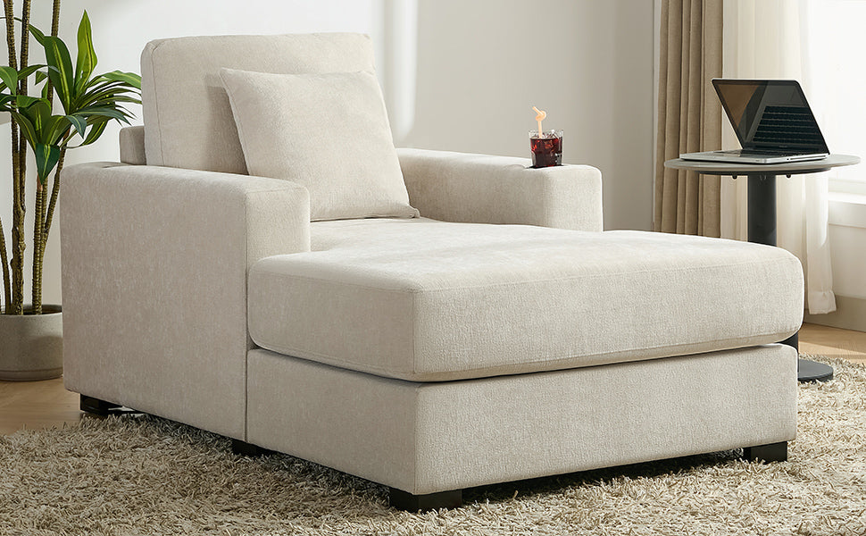 Oversized Chaise Lounger – Cream