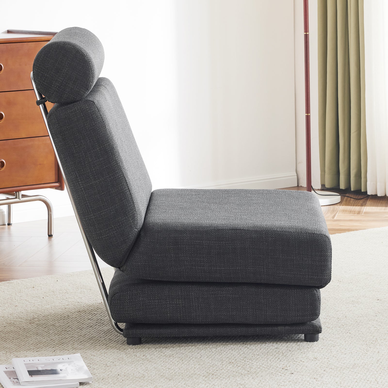 Foldable Sofa Bed Chair – Dark Grey