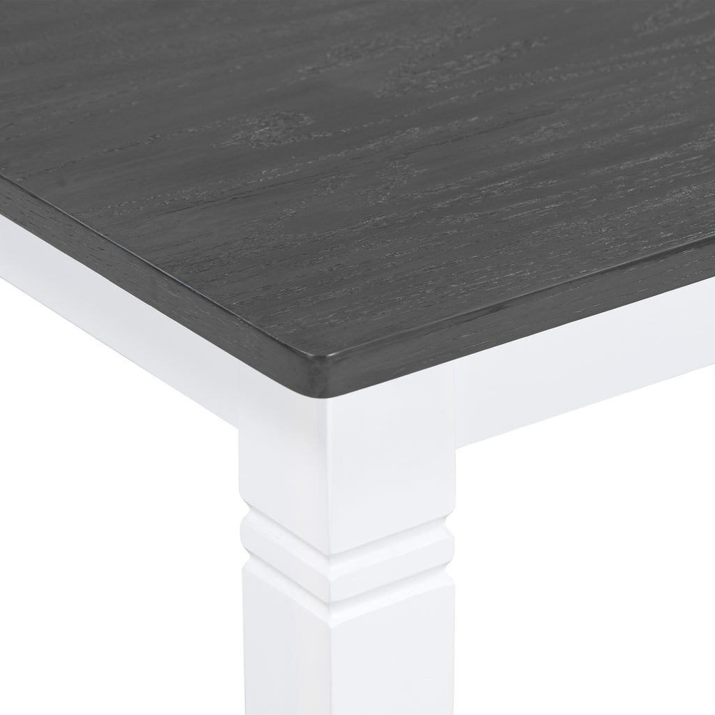 6-Piece Farmhouse Dining Table Set – Gray & White