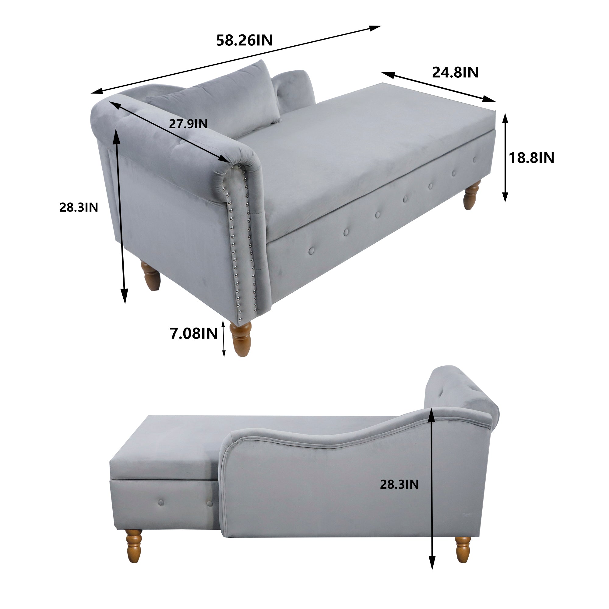 Grey Chaise Lounge