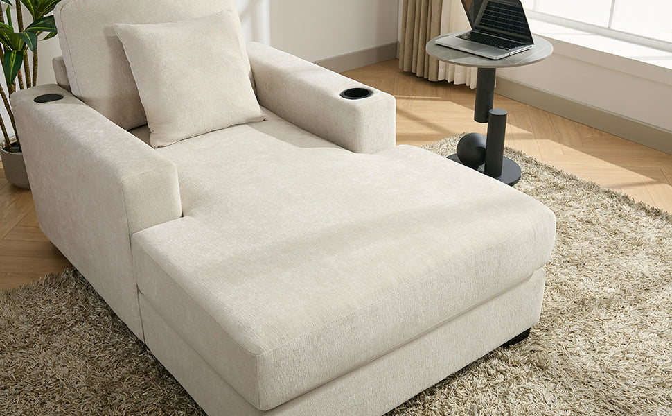 Oversized Chaise Lounger – Cream