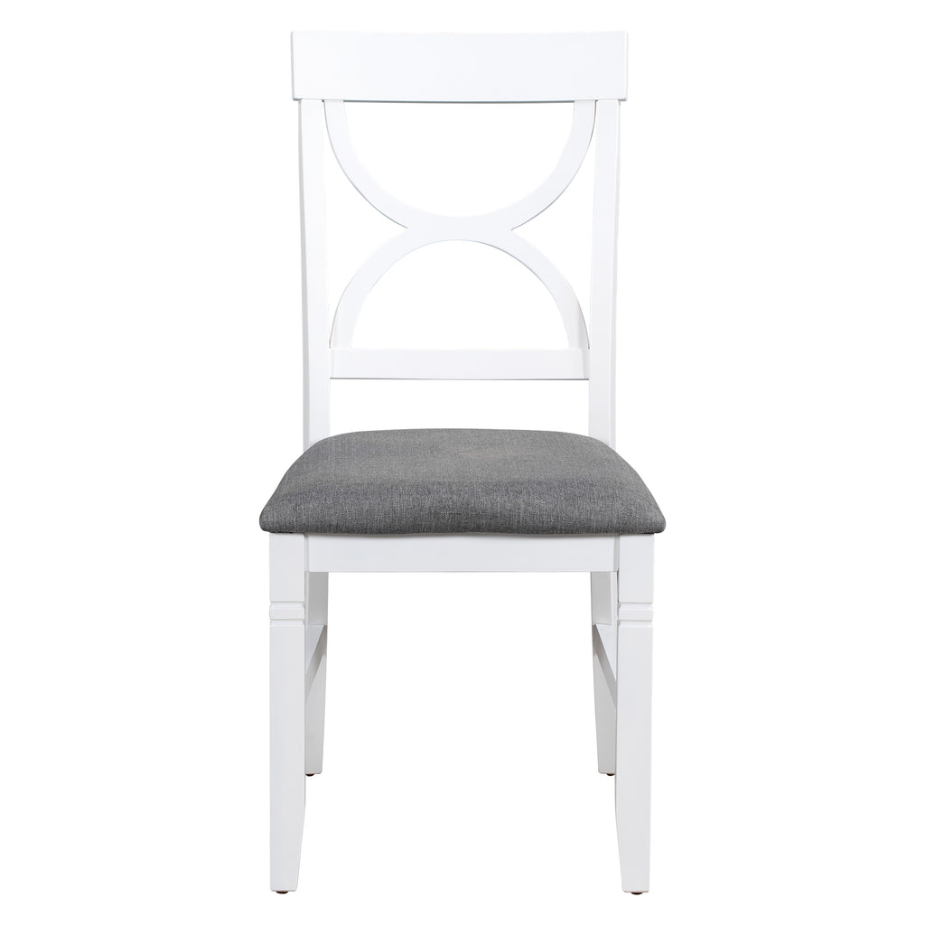 6-Piece Farmhouse Dining Table Set – Gray & White