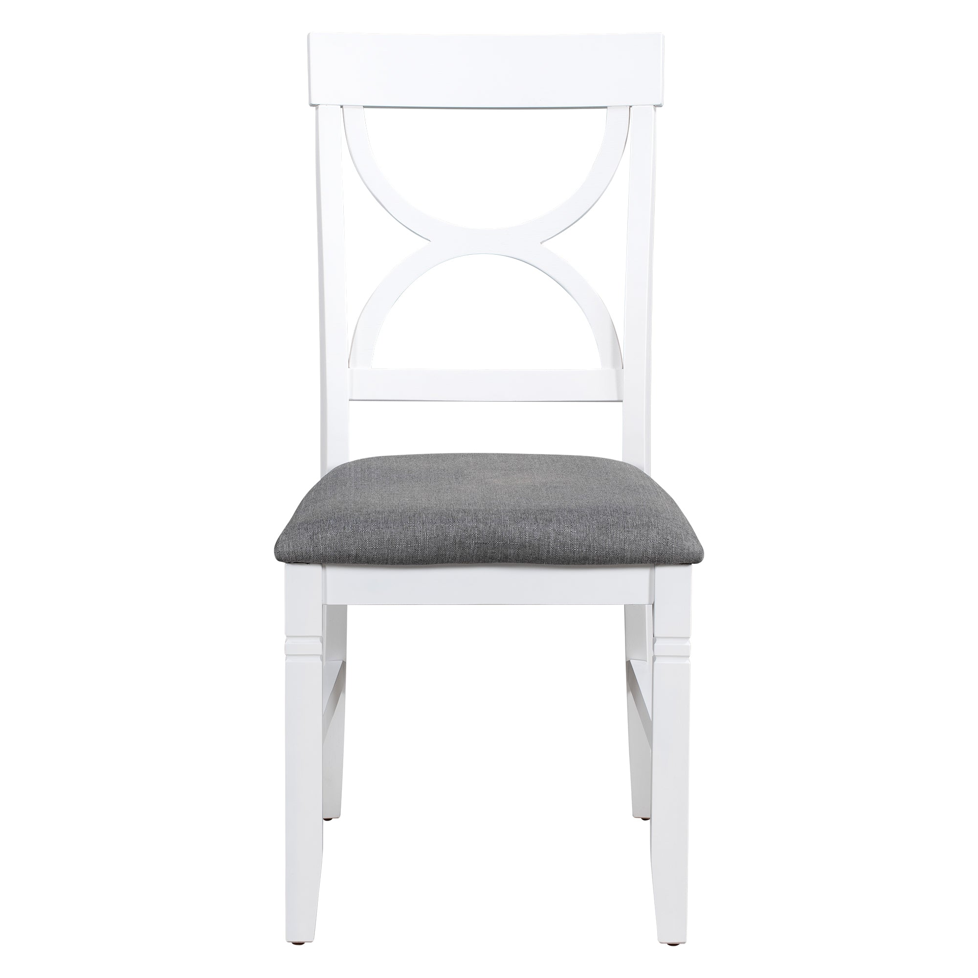 6-Piece Farmhouse Dining Table Set – Gray & White